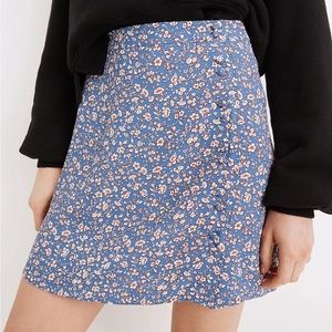 Madewell: Porch Side-Button Floral Mini Skirt in Summer Vines